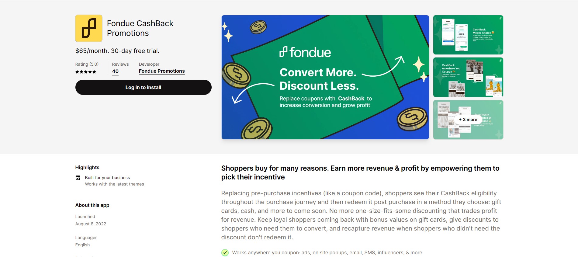 Fondue CashBack Promotions